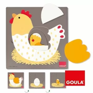 PUZZLE GALLINA 3 NIVELES