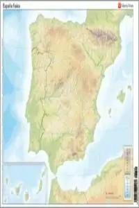 MAPA MUDO ESPAÑA FISICO COLOR VIC