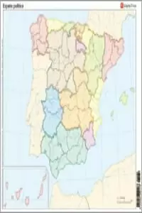 MAPA MUDO ESPAÑA POLITICO COLOR VIC