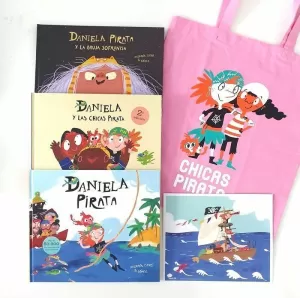 BOLSA DE TELA CHICAS PIRATA ROSA