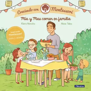 CRECIENDO CON MONTESSORI. UN CUENTO - MÍA Y MAX COMEN EN FAMILIA